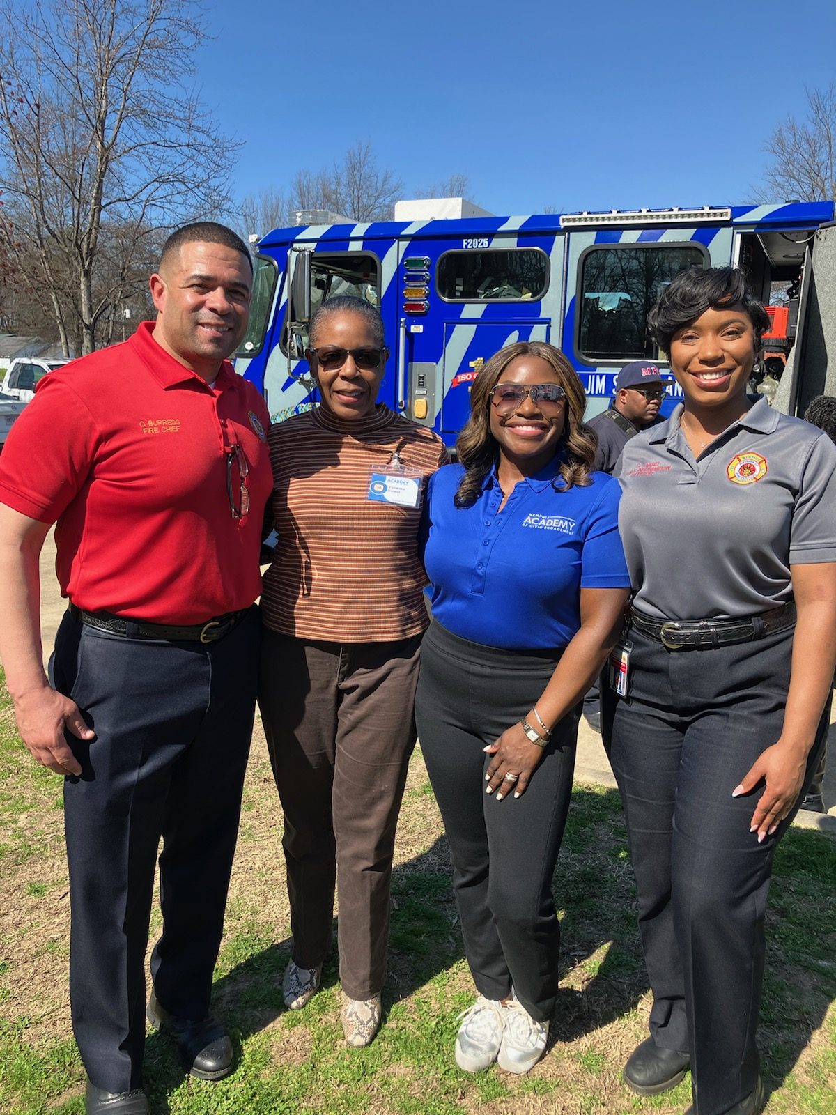 BLF representatives with Memphis Fire Department at a civic engagement academy event